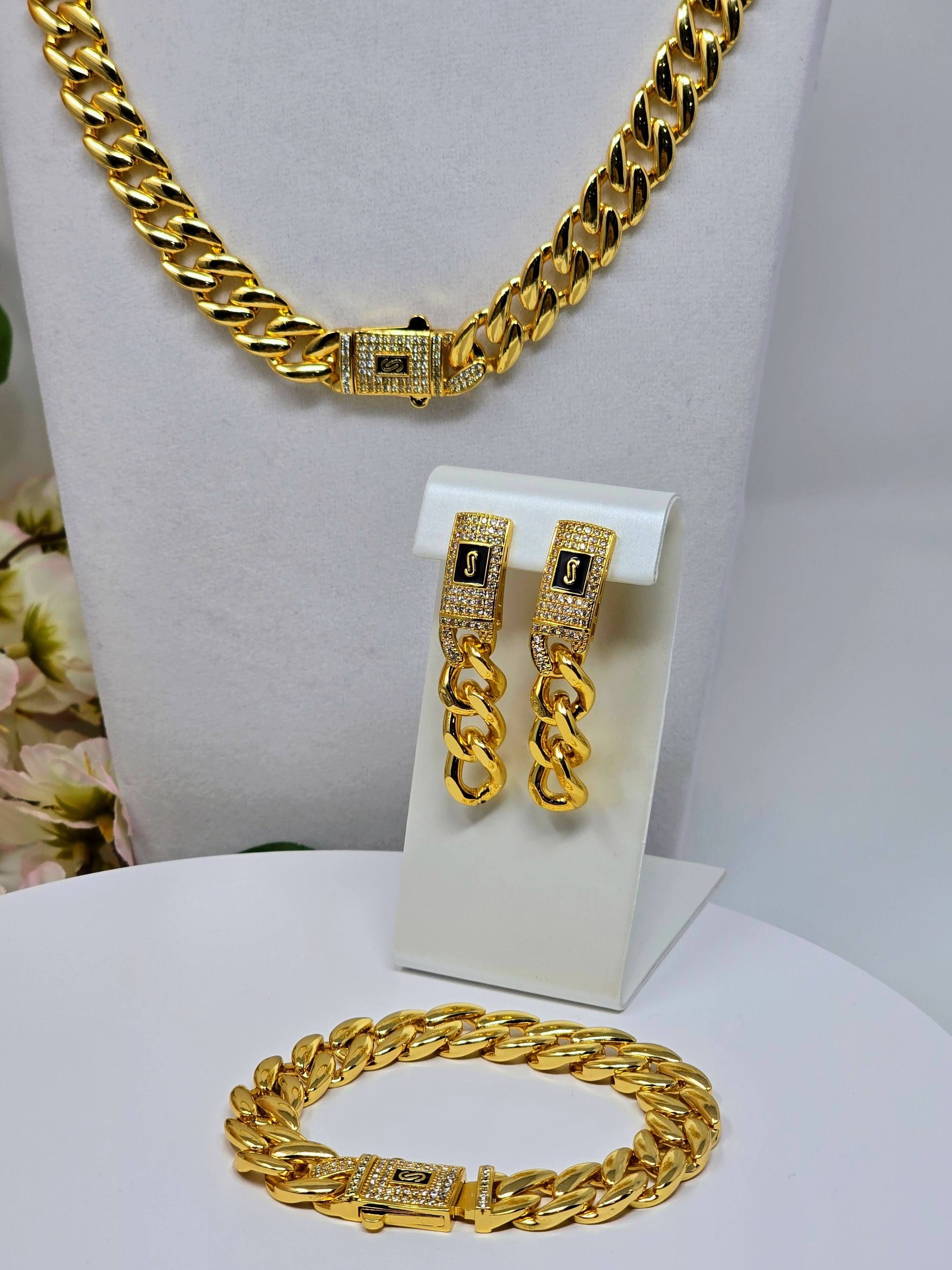 Legacy Royal Link Environmental Brass Trio with Pave Box Clasp