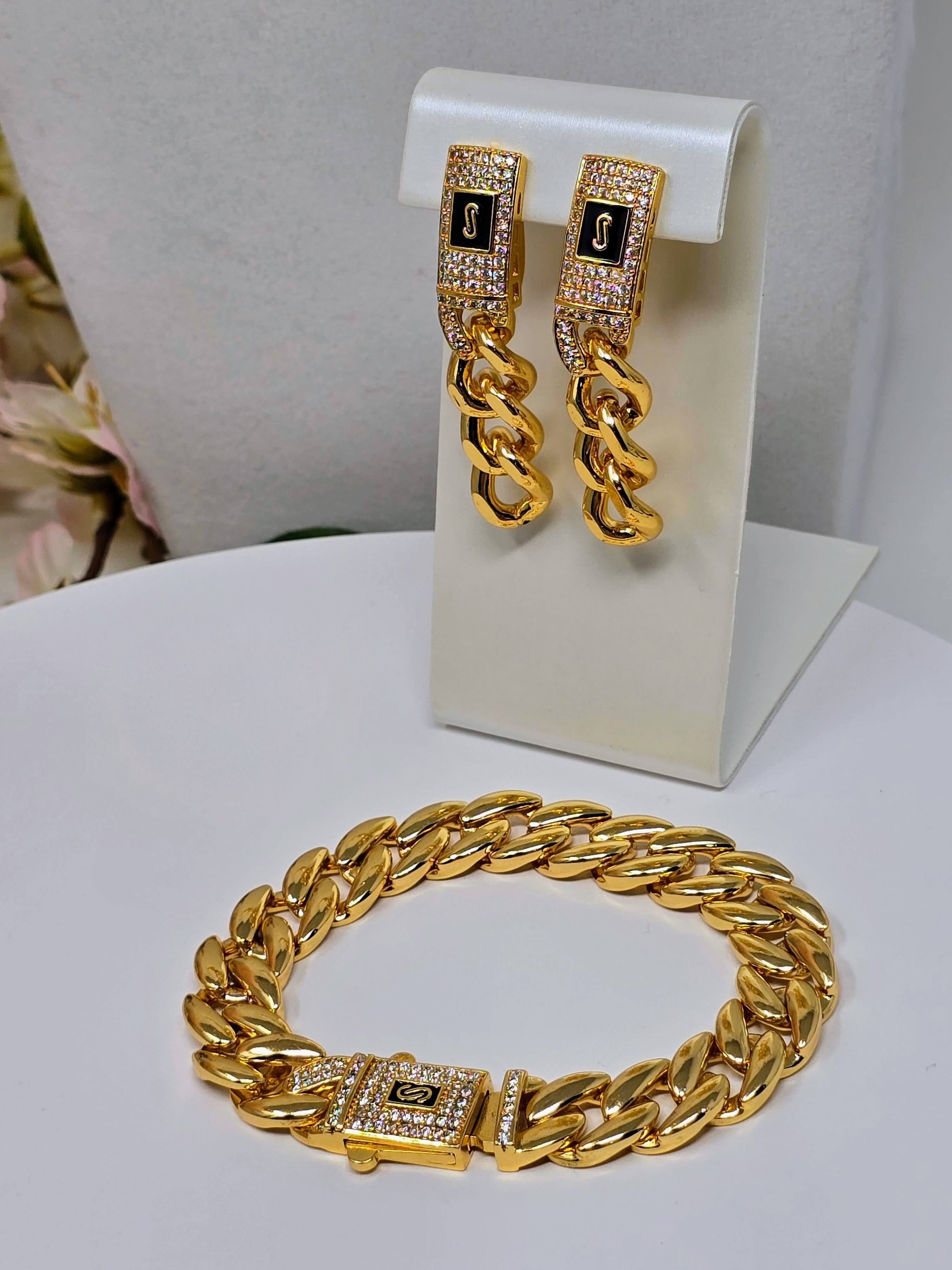 Legacy Royal Link Environmental Brass Trio with Pave Box Clasp