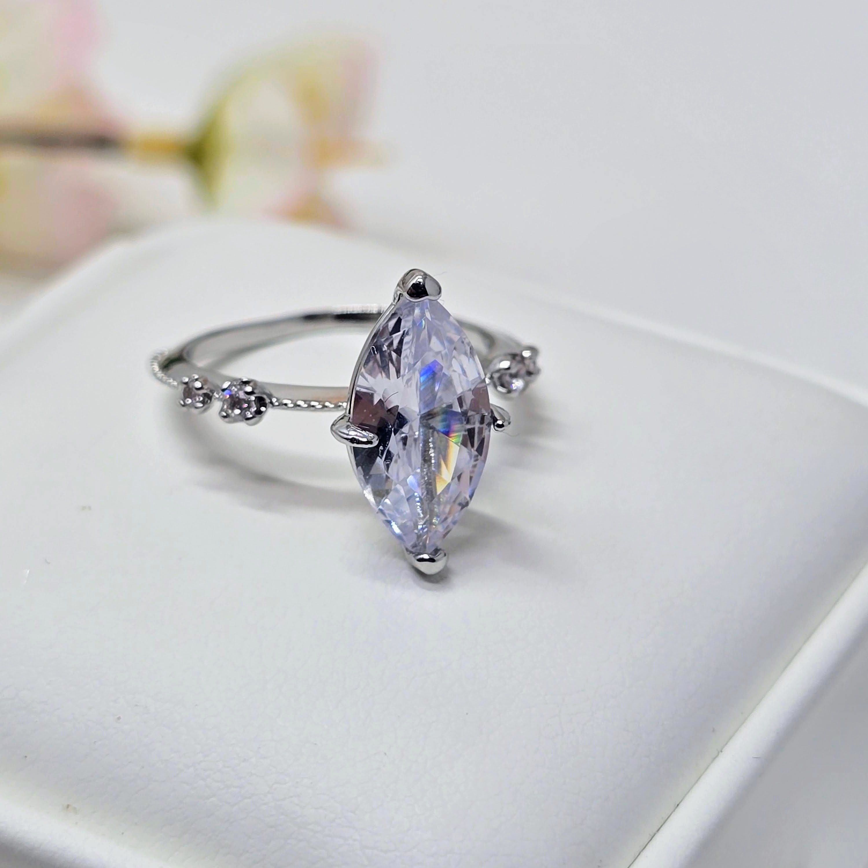 Ethereal Marquise Solitaire Stainless Steel Ring
