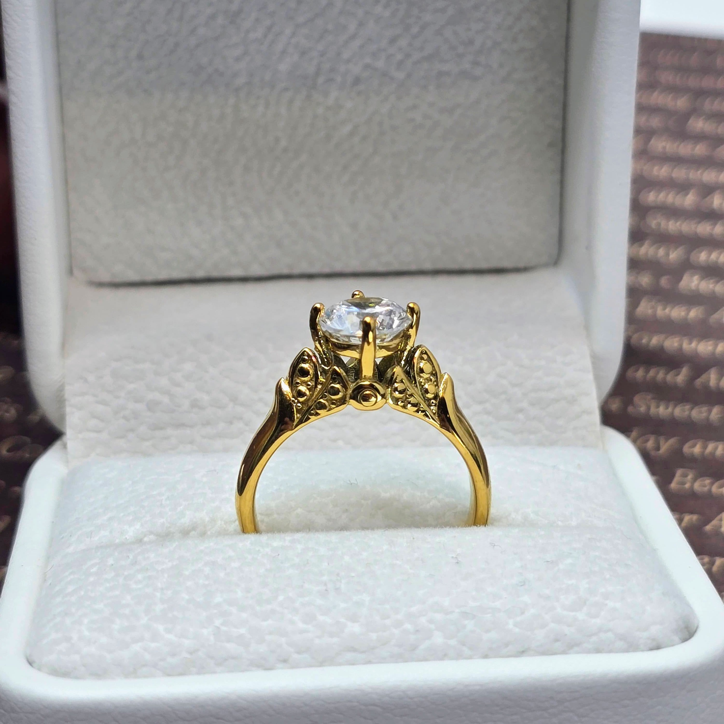 Eternal Willow Solitaire Stainless Steel Ring
