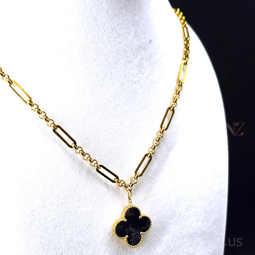 Sovereign Clover Pendant Stainless Steel Necklace