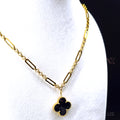 Sovereign Clover Pendant Stainless Steel Necklace