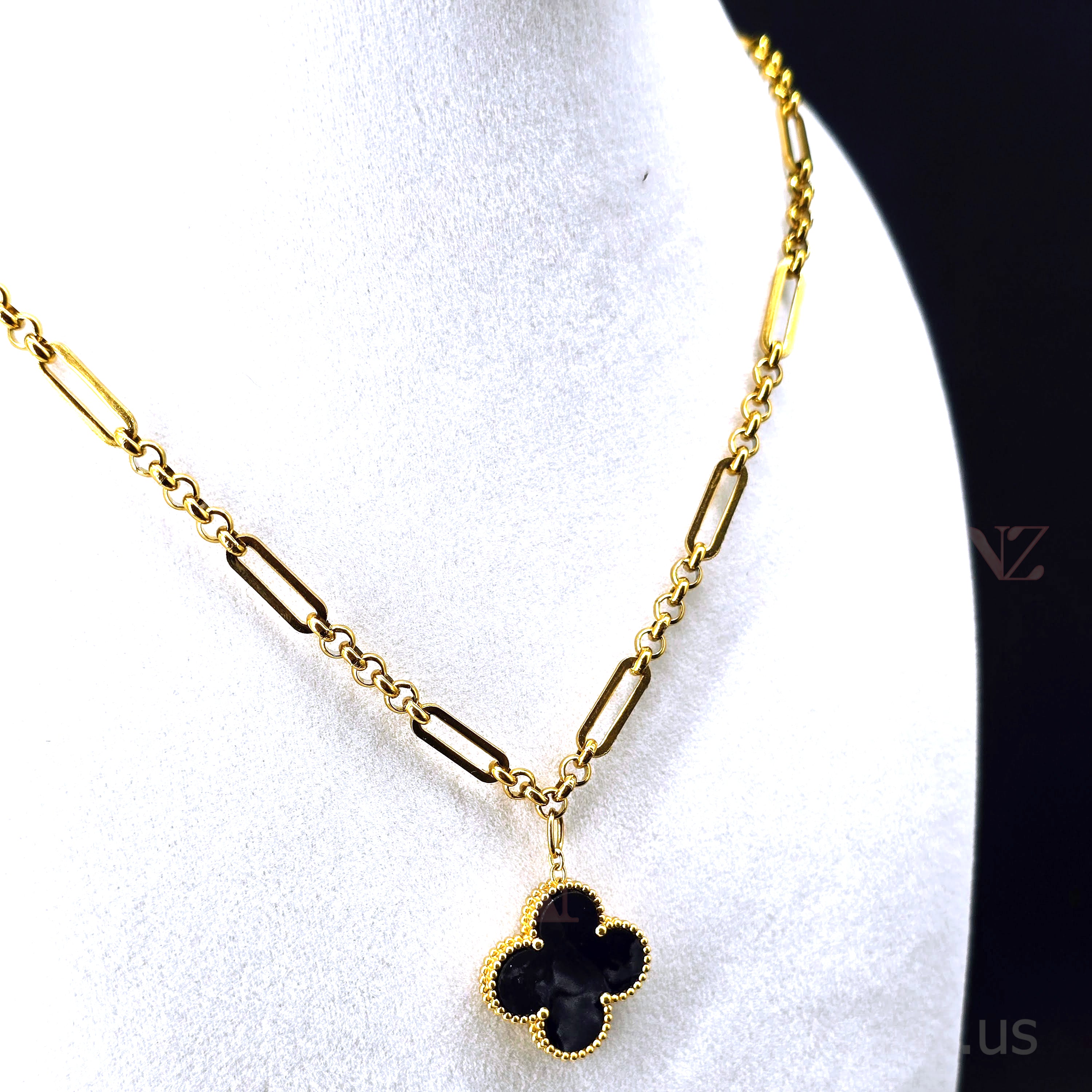 Sovereign Clover Pendant Stainless Steel Necklace