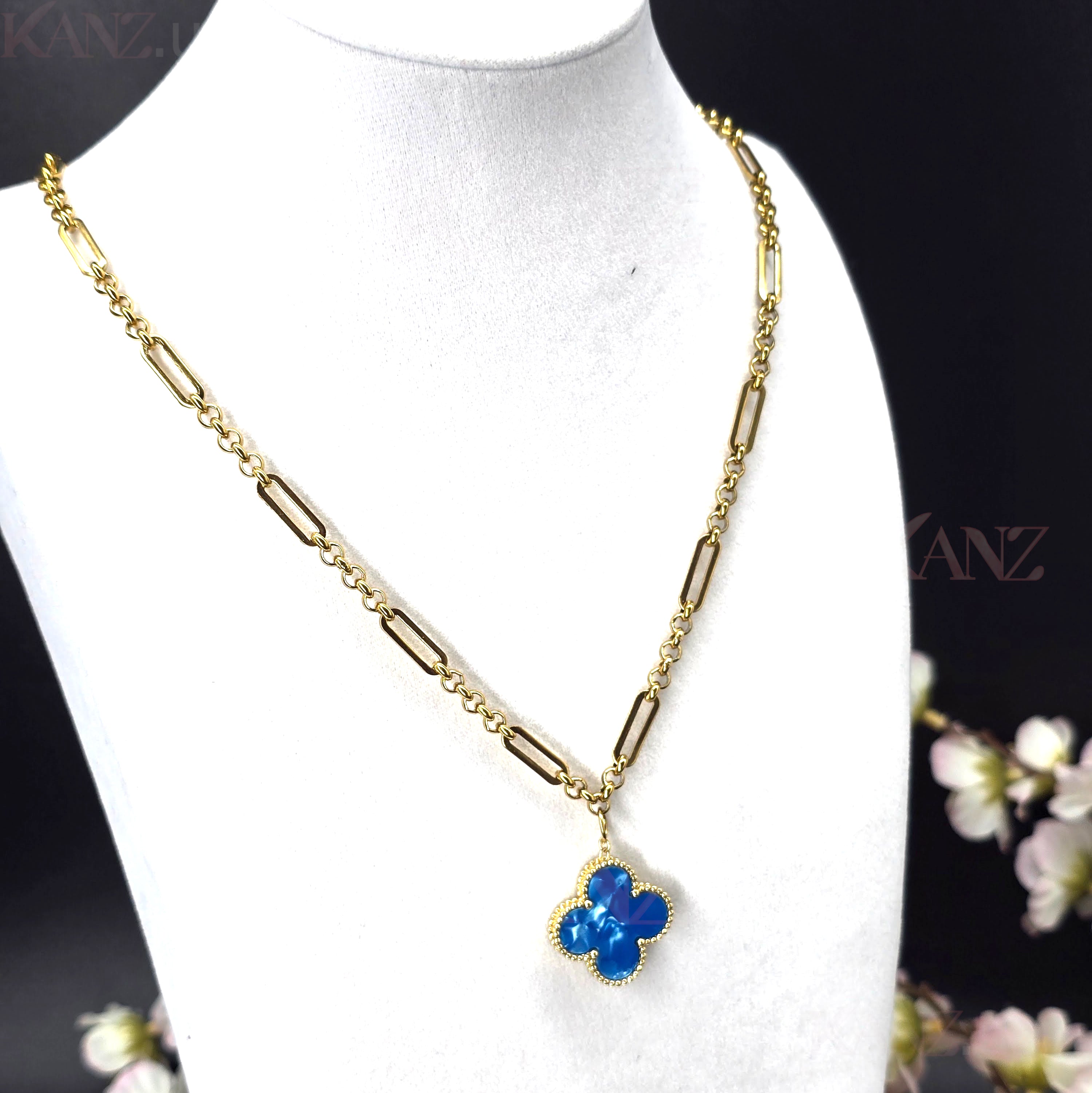Sovereign Clover Pendant Stainless Steel Necklace