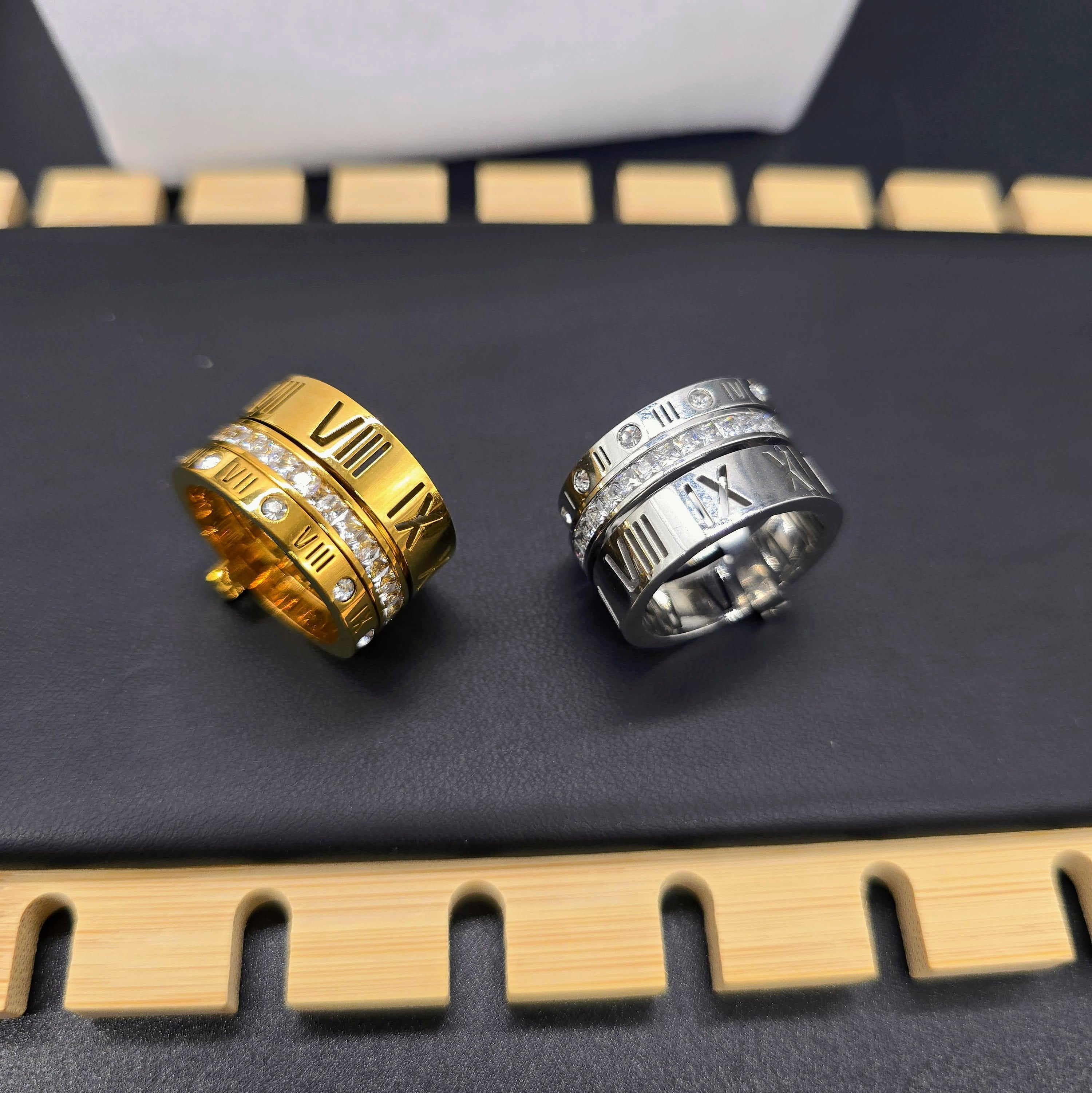 Roman Empire CZ Stainless Steel Statement  Ring
