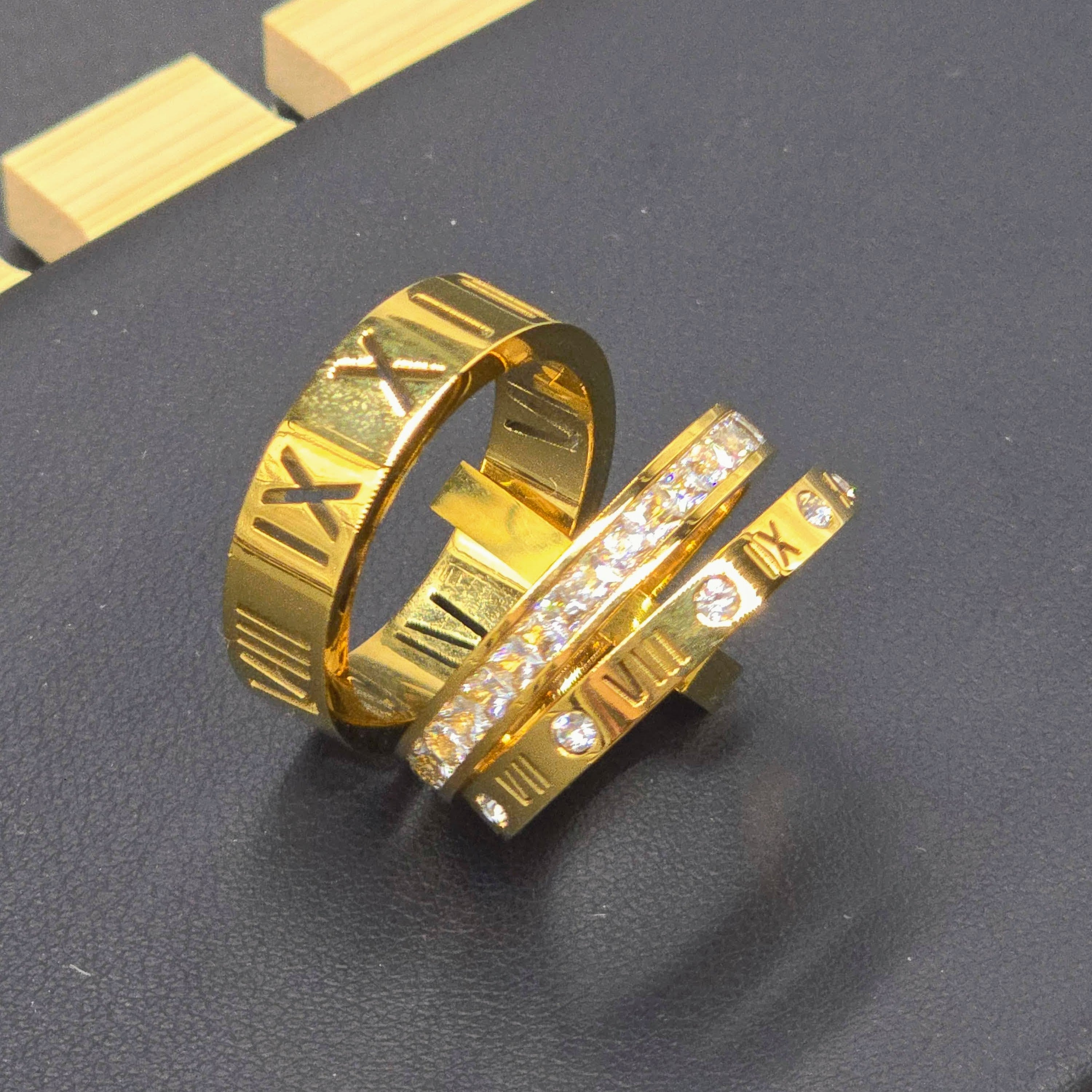 Roman Empire CZ Stainless Steel Statement  Ring