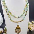 Earthsong Floral Teardrop Stainless Steel Necklace
