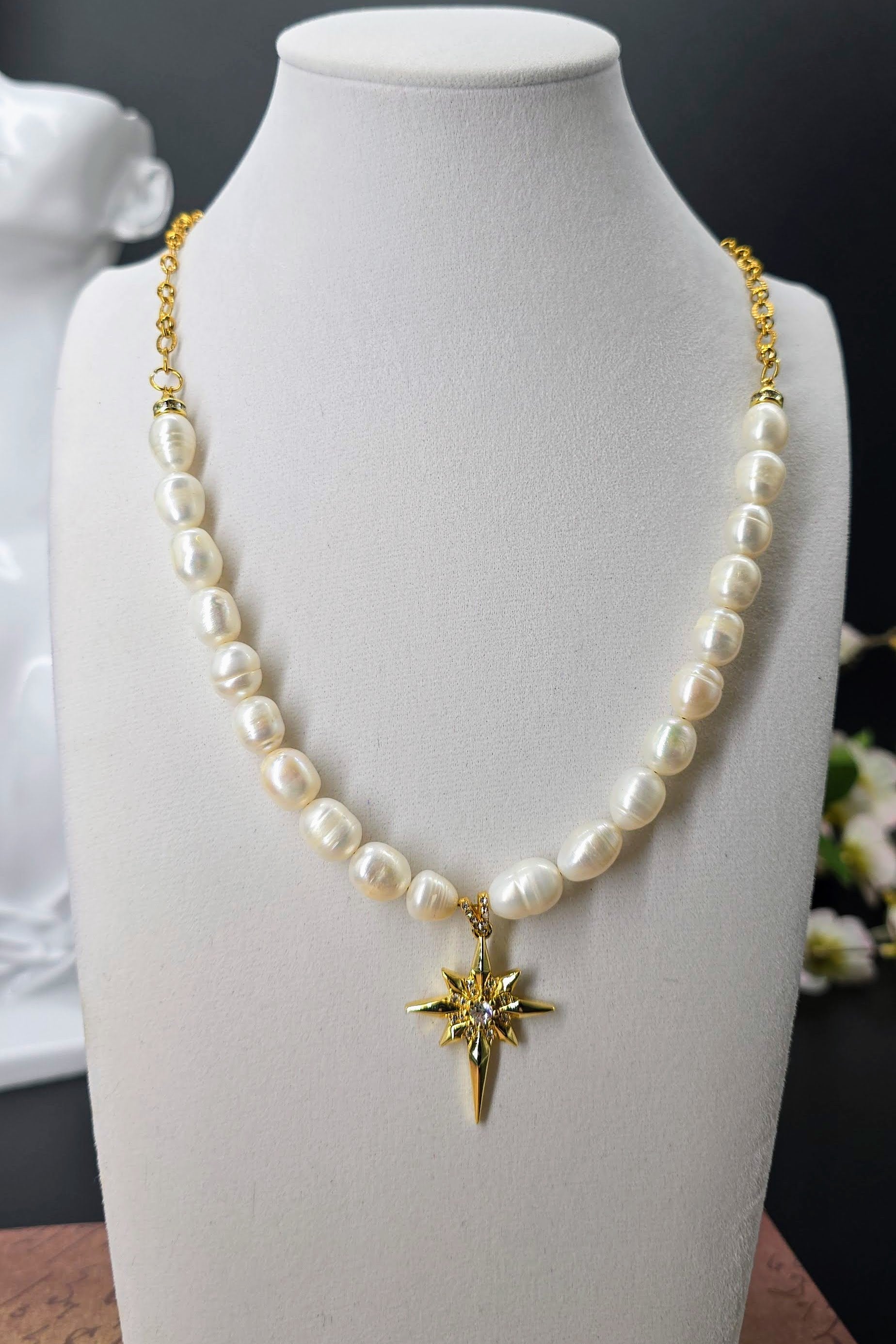 Celestial Freshwater Pearl Star Necklace