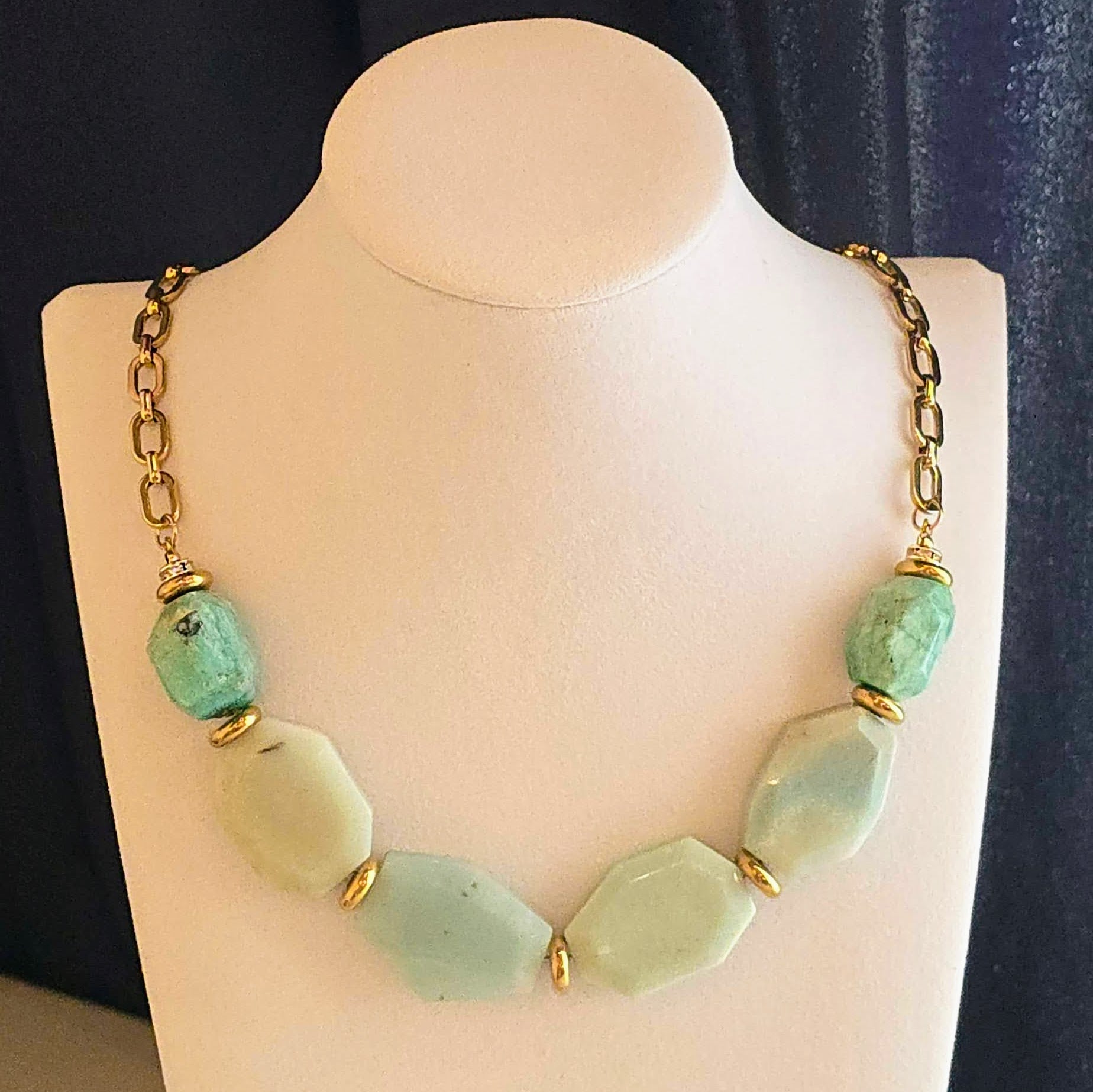 Natural Amazonite Statement Necklace