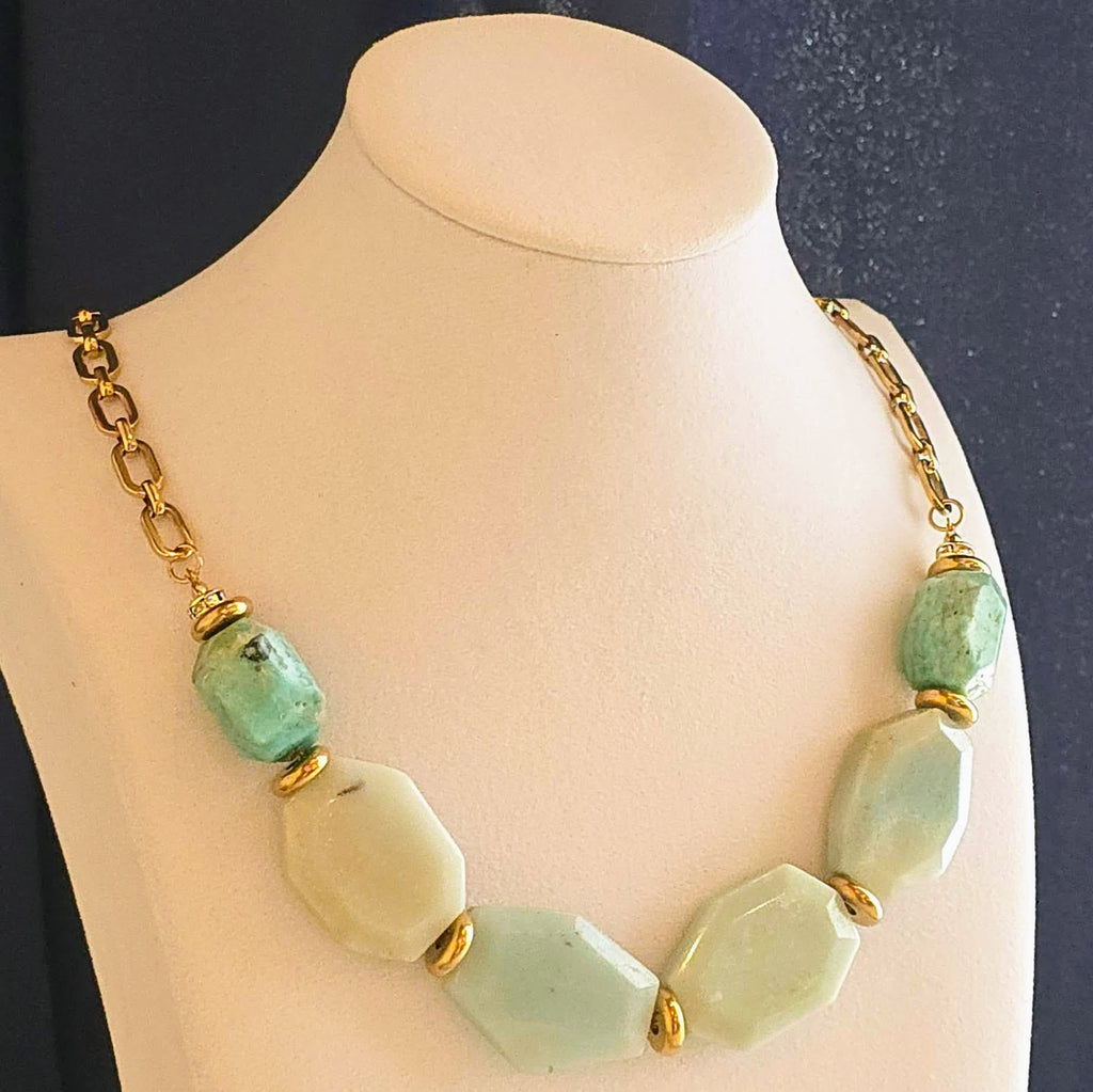 Natural Amazonite Statement Necklace