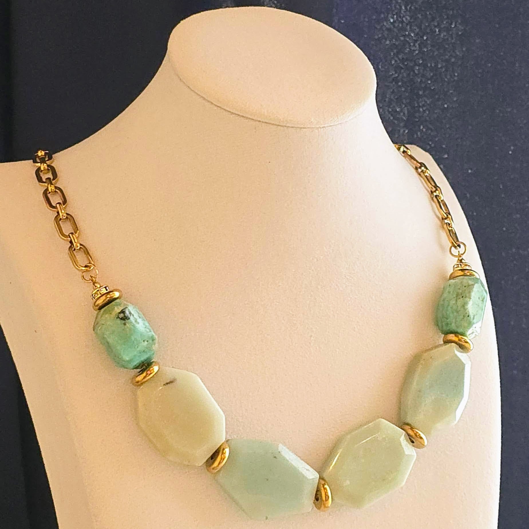 Natural Amazonite Statement Necklace