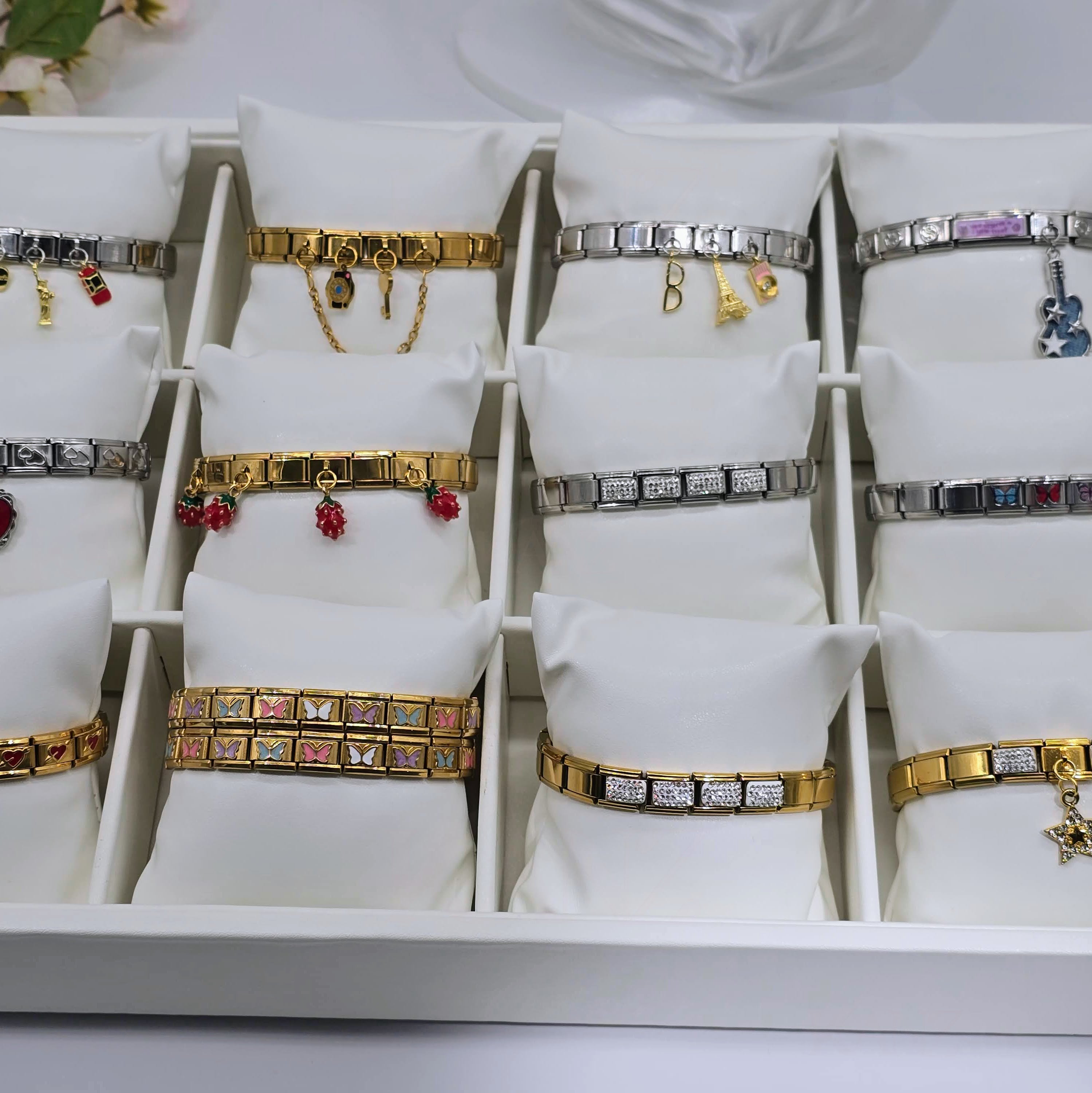 Pre-Designed Italian Charm Stainless Steel Bracelet