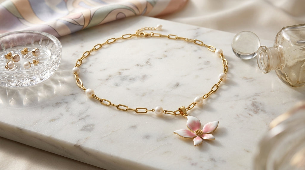 Freshwater Pearl Floral Necklace