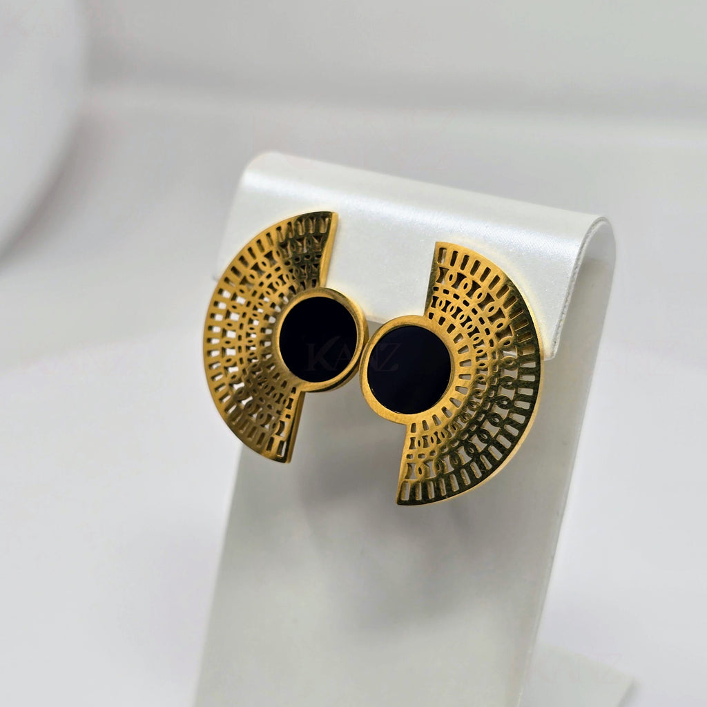 Eclipse Arc Statement Stainless Steel Earrings