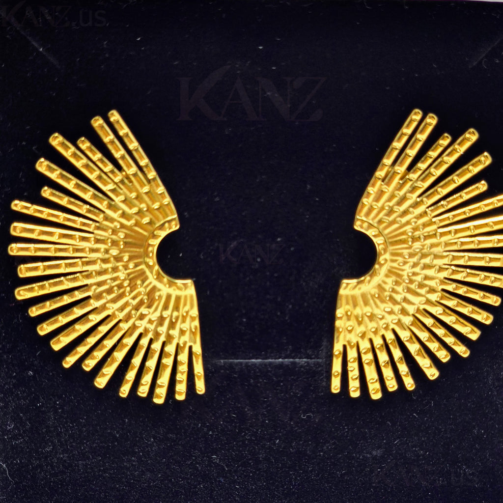 Radiant Sunburst Statement Stainless Steel Earrings