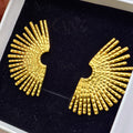 Radiant Sunburst Statement Stainless Steel Earrings