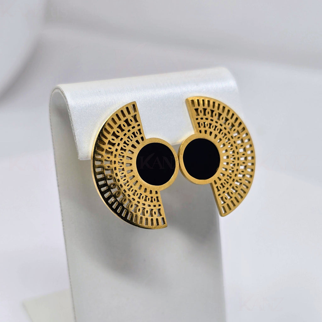 Eclipse Arc Statement Stainless Steel Earrings