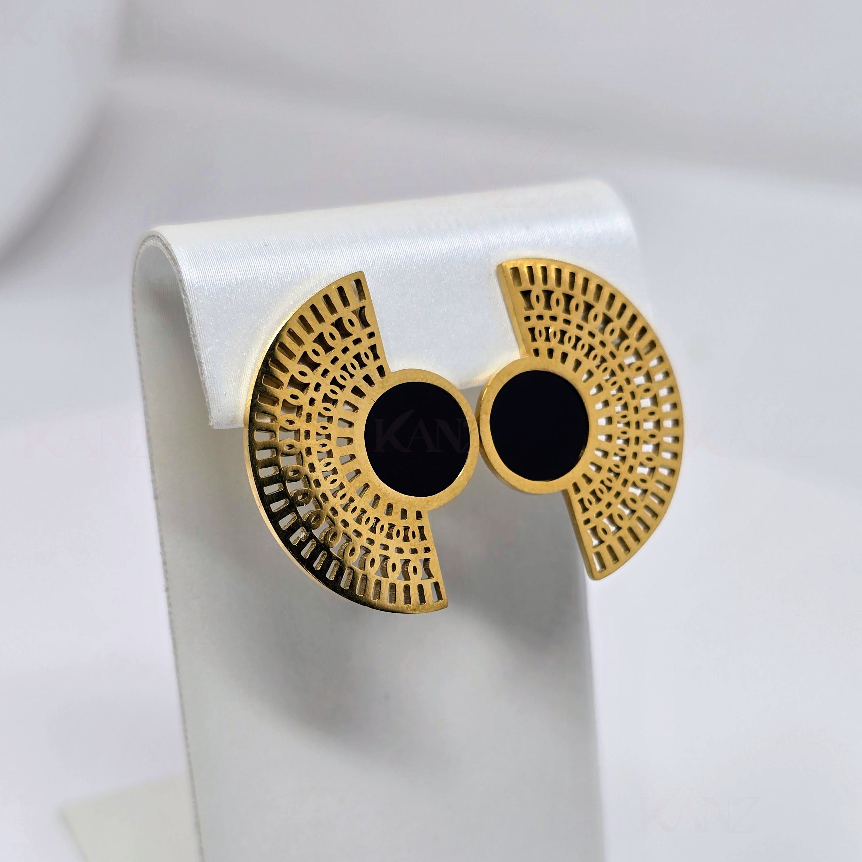 Eclipse Arc Statement Stainless Steel Earrings