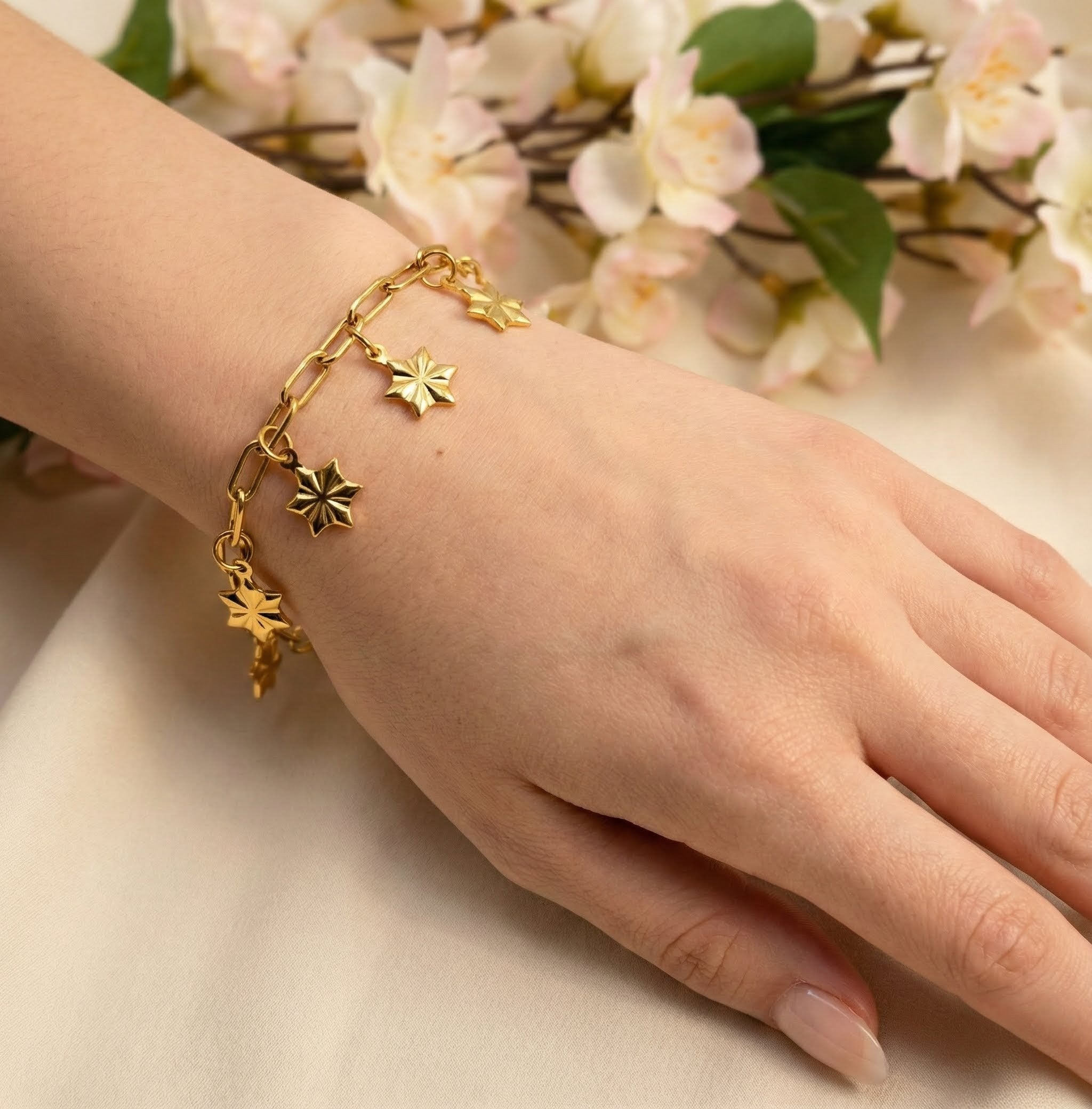 Star Charm Chain Stainless Steel Bracelet