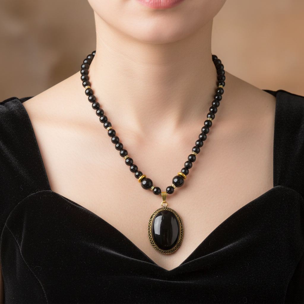 Obsidian Eclipse Focal Necklace