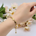 Golden Heart Link Stainless Steel Bracelet